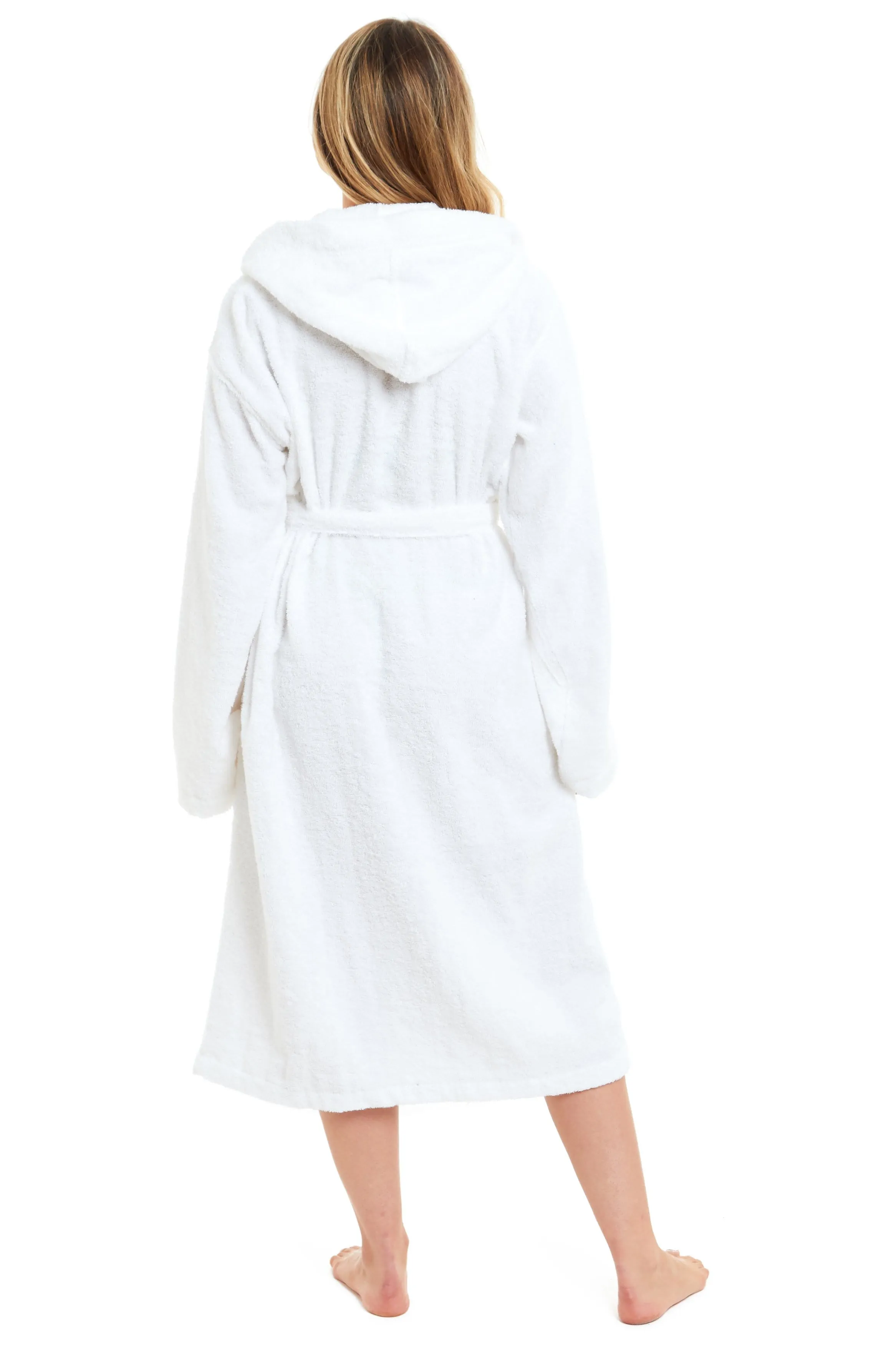 Women's Bamboo Cotton Hooded Towelling Robe Luxurious Ultra Absorbent Bath Spa Loungewear in Multiple Sizes and Colours by Daisy Dreamer